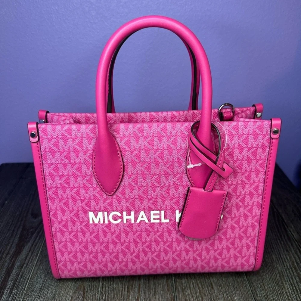 Michael Kors Mirella Shopper Crossbody In Dragon Fruit, NWT